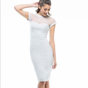 Maggy London Ice Silver Illusion Crepe Dress